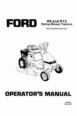 New Holland R12, R8 Operator`s Manual