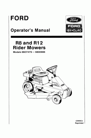 New Holland R12, R8 Operator`s Manual