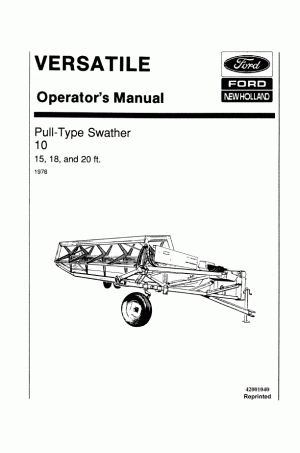 New Holland 10, 15, 20 Operator`s Manual