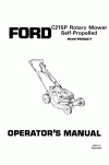 New Holland C21SP Operator`s Manual