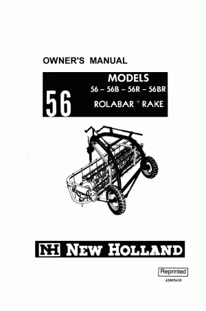 New Holland 56, 56B Operator`s Manual