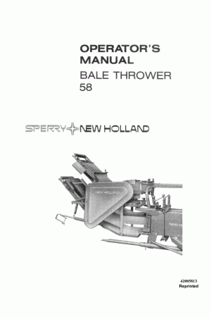 New Holland 58 Operator`s Manual