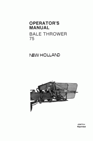New Holland 75 Operator`s Manual