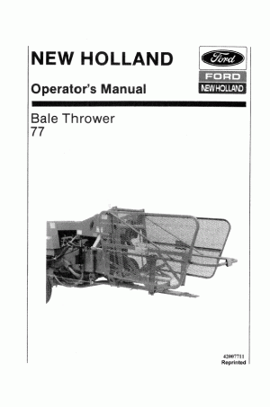 New Holland 77 Operator`s Manual