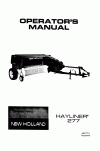 New Holland 277 Operator`s Manual