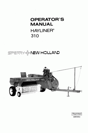 New Holland 310 Operator`s Manual
