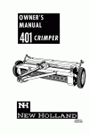 New Holland 401 Operator`s Manual