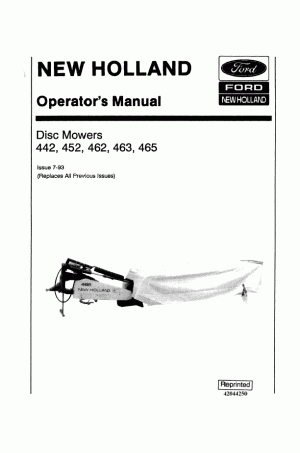 New Holland 442, 452, 462, 463, 465 Operator`s Manual