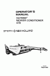 New Holland 478 Operator`s Manual
