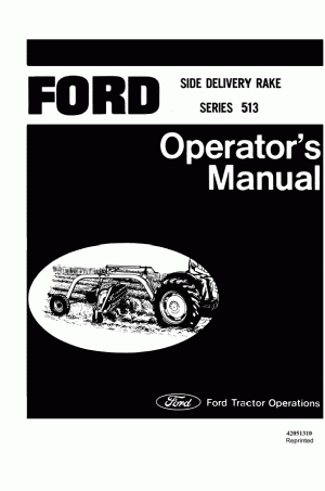 New Holland 513 Operator`s Manual