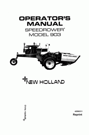 New Holland 903 Operator`s Manual