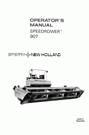 New Holland 907 Operator`s Manual