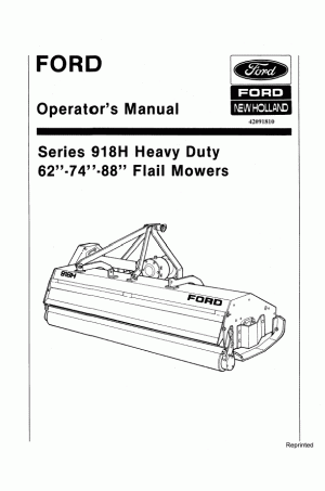 New Holland 62, 88 Operator`s Manual