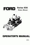 New Holland 930 Operator`s Manual