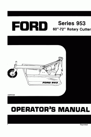 New Holland 953 Operator`s Manual