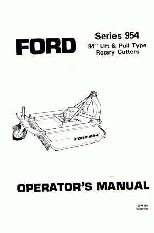 New Holland 954 Operator`s Manual