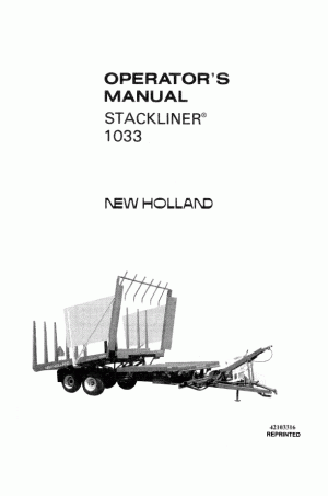 New Holland 1033 Operator`s Manual