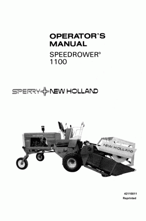 New Holland 1100 Operator`s Manual