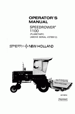 New Holland 1100 Operator`s Manual