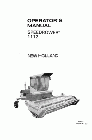 New Holland 1112 Operator`s Manual