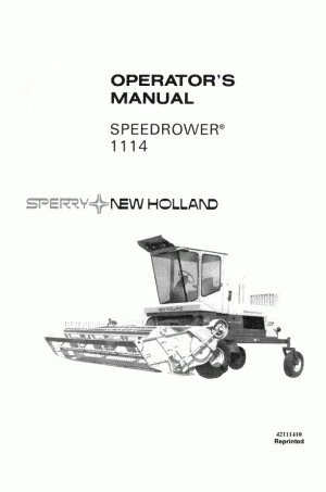 New Holland 1114 Operator`s Manual