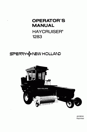 New Holland 1283 Operator`s Manual