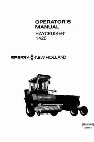 New Holland 1425 Operator`s Manual