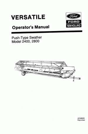 New Holland 2400, 2800 Operator`s Manual