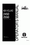 New Holland 2450, 2550 Operator`s Manual