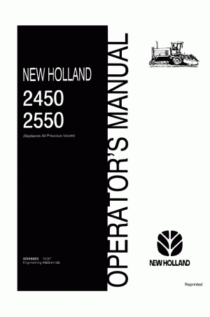 New Holland 2450, 2550 Operator`s Manual