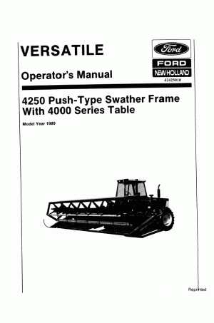 New Holland 4000 Operator`s Manual