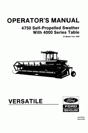 New Holland 4750 Operator`s Manual