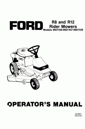 New Holland R12, R8 Operator`s Manual