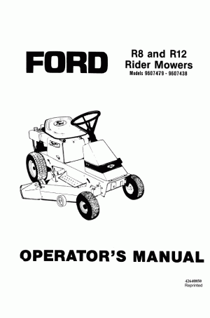 New Holland R12, R8 Operator`s Manual