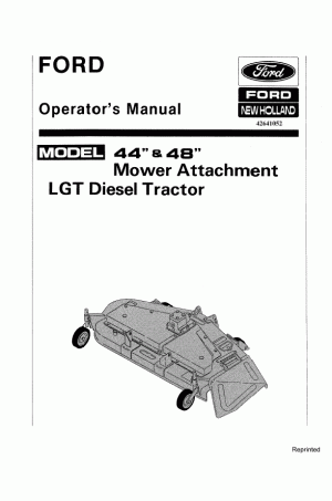 New Holland 44, 48 Operator`s Manual