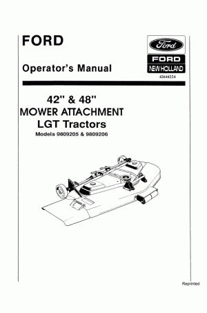 New Holland 42, 48 Operator`s Manual