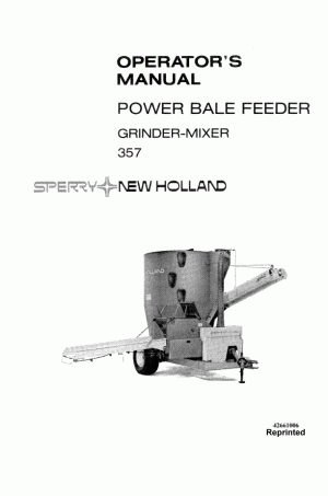 New Holland 357 Operator`s Manual