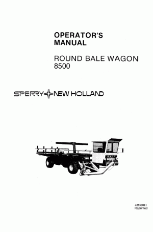 New Holland 8500 Operator`s Manual