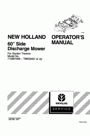 New Holland 60 Operator`s Manual