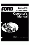 New Holland 915 Operator`s Manual