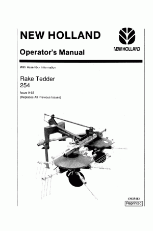 New Holland 254 Operator`s Manual