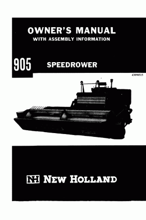 New Holland 905 Operator`s Manual