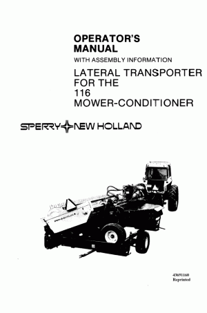 New Holland 116 Operator`s Manual