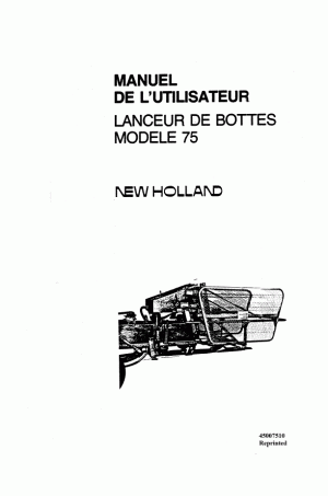 New Holland 75 Operator`s Manual