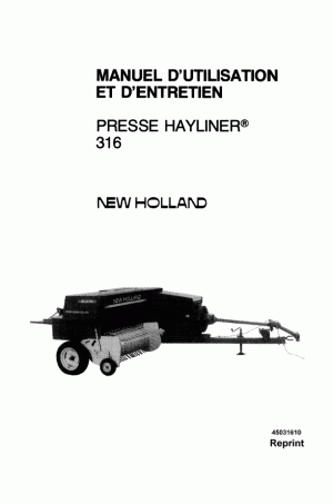 New Holland 316 Operator`s Manual