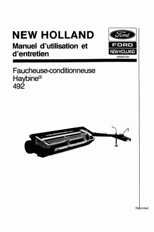 New Holland 495 Operator`s Manual