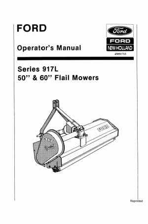 New Holland 917 Operator`s Manual