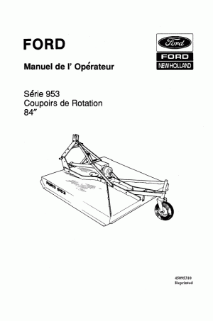 New Holland 953 Operator`s Manual