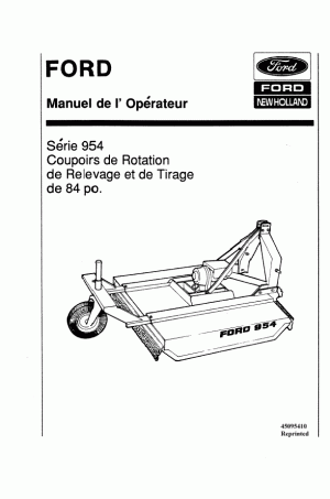 New Holland 954 Operator`s Manual