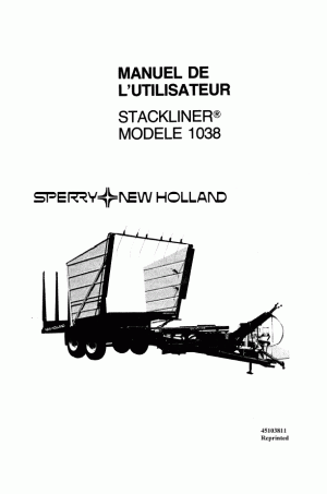 New Holland 1038 Operator`s Manual